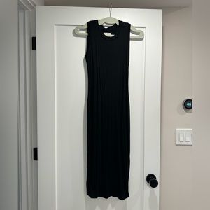 Simple black sleeveless dress